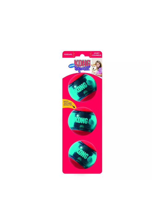 Kong Squeezz Action Образователна Играчка За Куче Medium 6.5 см Червена 3 бр М