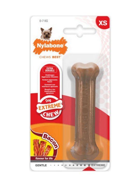 Nylabone Power Bone Toy Dog Chewable with Flavor Bacon Small Beige 1pcs