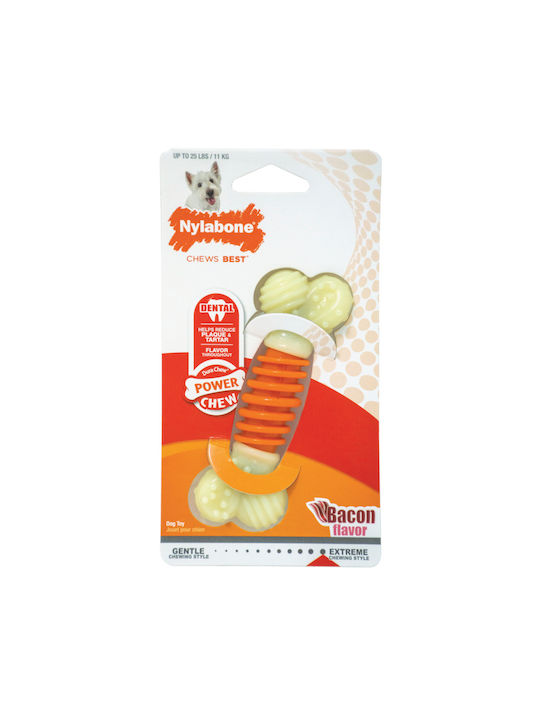 Nylabone Dental Pro Action Dental Παιχνίδι Κόκκαλο Σκύλου Μασητικό με Γεύση Μπέικον Small 1τμχ