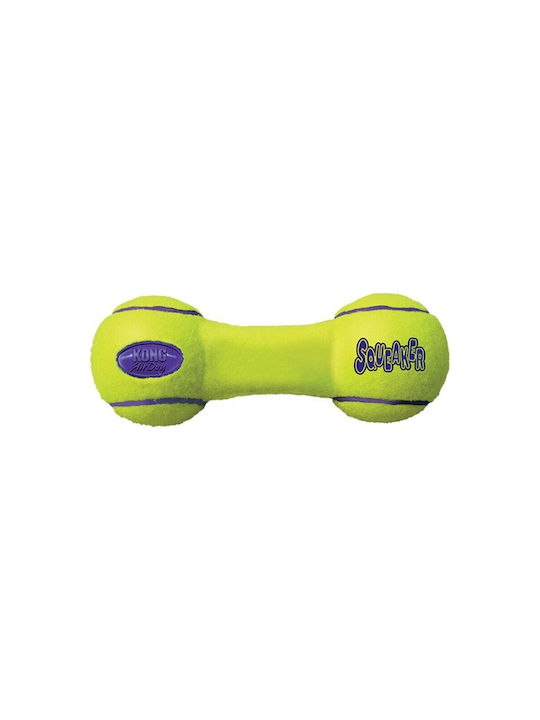 Kong Dumbell Jucărie Os pentru Câini din Cauciuc cu Sunet Mediu 17,8cm Galben 1buc