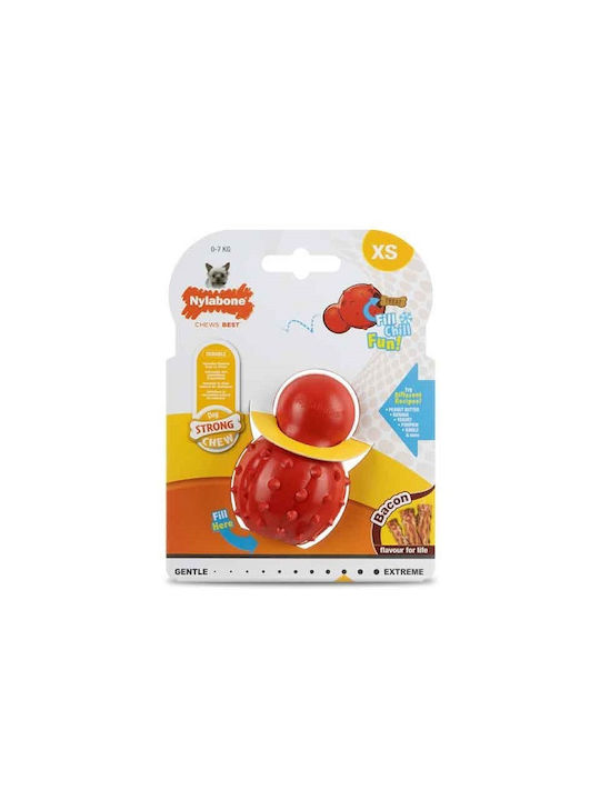 Nylabone Strong Cone Bone Toy Dog Chewable with Flavor Bacon Small Red 1pcs