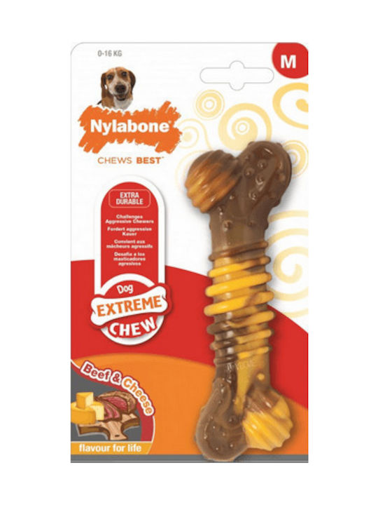 Nylabone Philly Cheesestake Παιχνίδι Κόκκαλο Σκύλου με Γεύση Βοδινό και Τυρί Small Καφέ 1τμχ