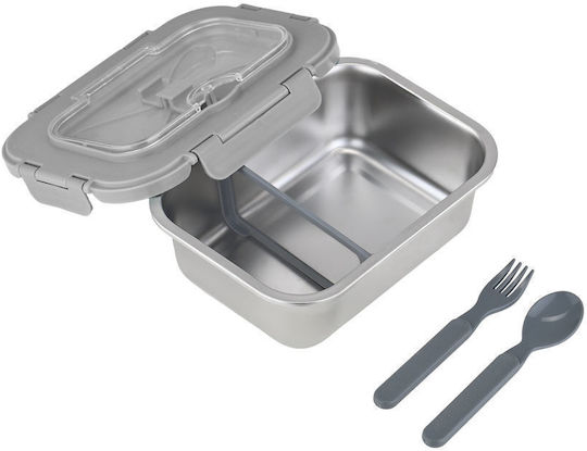 Estia Δοχείο Φαγητού Inox Γκρι με Χωρίσματα 1.2lt
