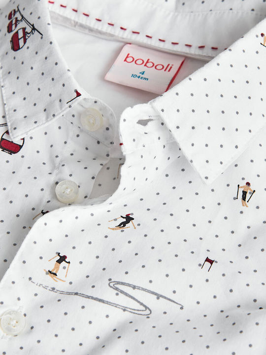 Kinderhemden Polka Dot Langärmelig Weiß