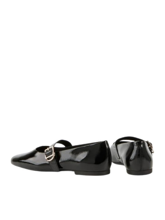 Jolin Leather Women's Ballerina Shoes In Black Color