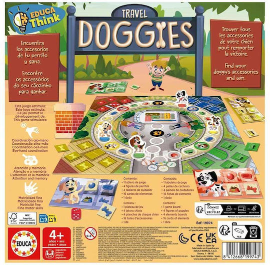 Επιτραπέζιο Παιχνίδι Travel Doggies για 2-4 Παίκτες 4+ Ετών (EN) Educa