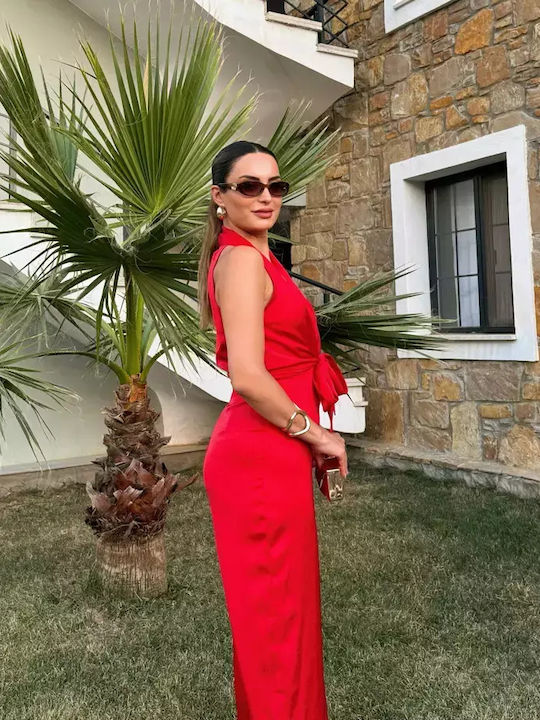 Women's Strapless One-piece Suit Fiery Red