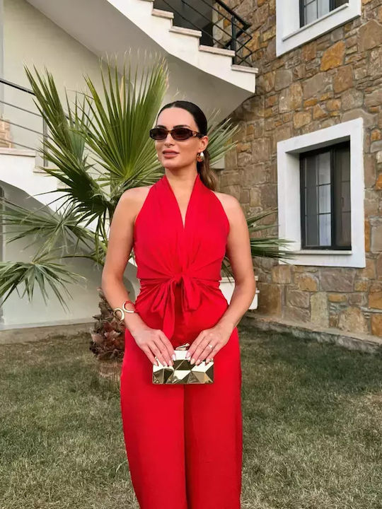 Women's Strapless One-piece Suit Fiery Red