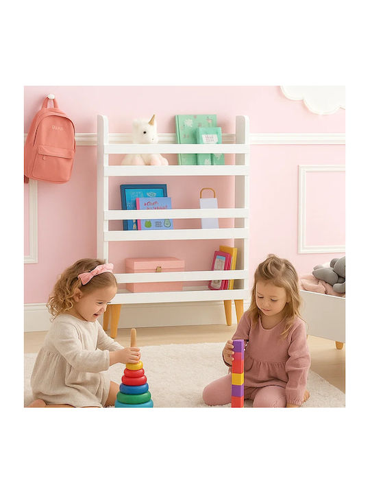 Kids Wooden Bookcase White