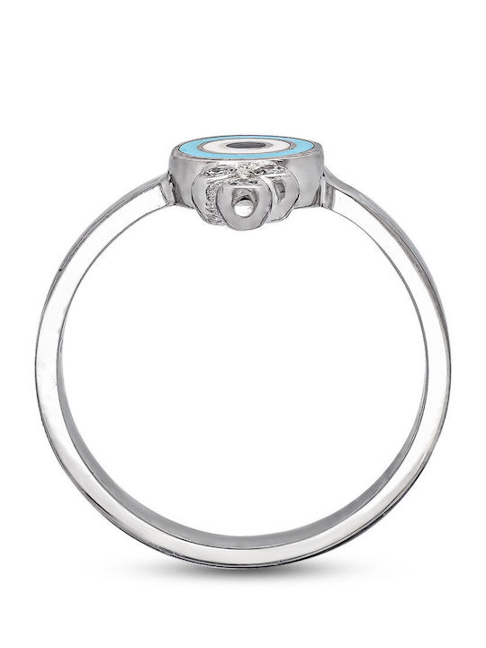 Chevalier Ring with Diamond made of White gold 14K