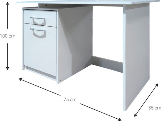 Desk Levi Wooden Leuko 100x55x75cm