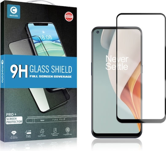 Vollkleber Vollflächig gehärtetes Glas Schwarz (OnePlus Nord N100)