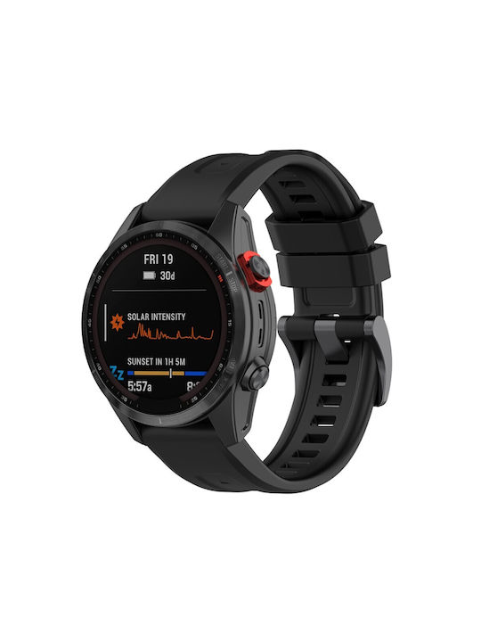 Techsuit Λουράκι Μαύρο (Fenix 5 / 5 Plus / 6 / 6 Pro / 7 / 7 Pro / 8 / E (47mm))