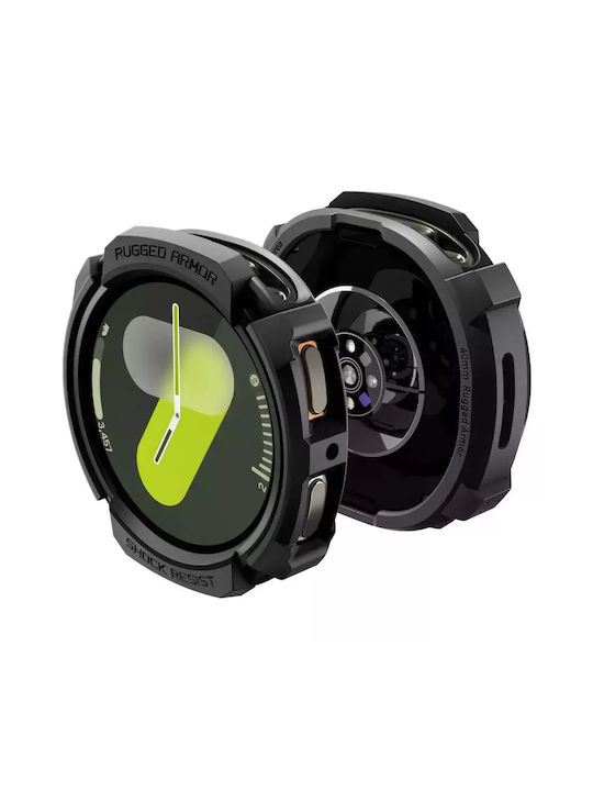 Spigen Rugged Armor Silikonhülle in Schwarz Farbe für Galaxy Watch8 40mm
