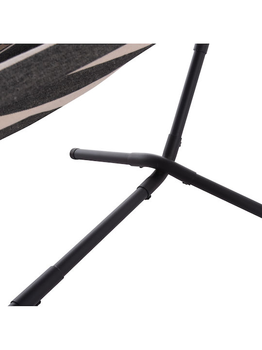 Single Hammock with Stand Gray 265x93cm