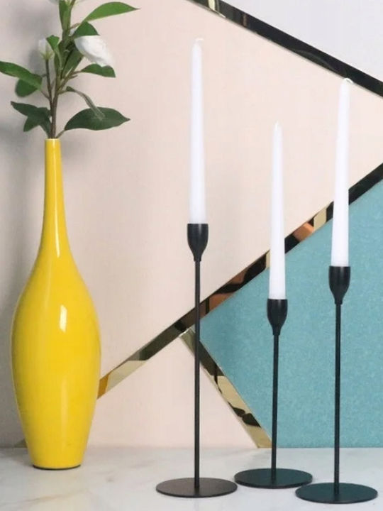 Verk Group Set of Candle Holders Metal in Black Color 3pcs