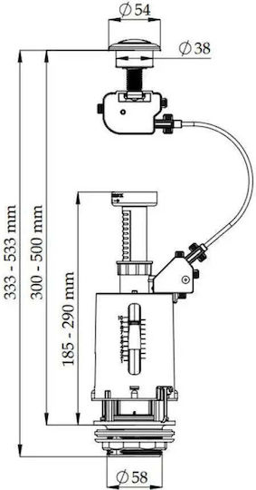 Nikiplast Integrated Mechanism With Double Button 2073