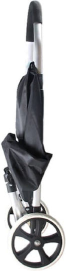 Fabric Foldable Black Shopping Trolley 45x40x100cm