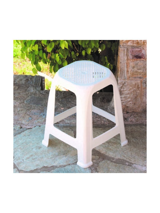 Stool For Living Room Plastic Grey Beige 36x36x46.5cm