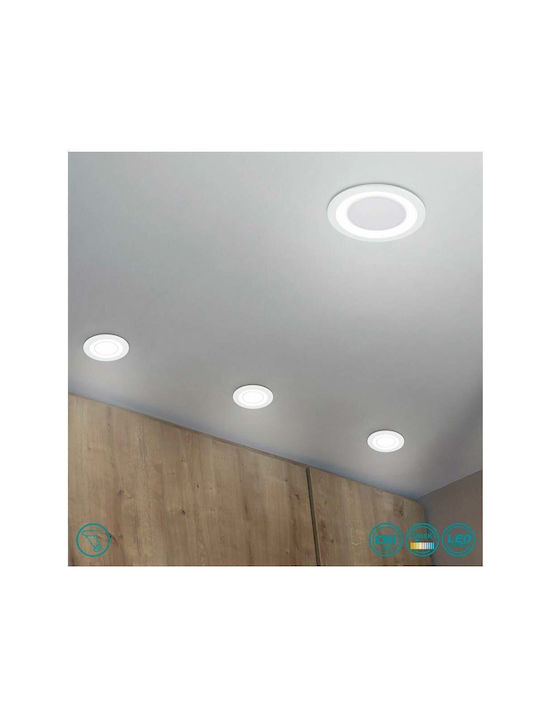 Trio Lighting Πλαστικό Χωνευτό Σποτ με Ενσωματωμένο LED και Θερμό Λευκό Φως Ασημί