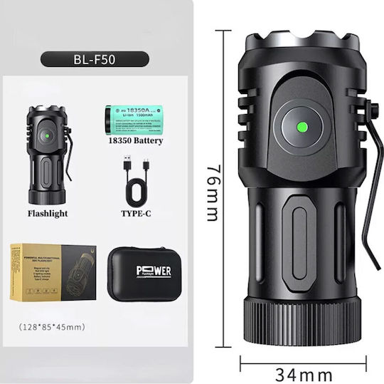 X-Balog Επαναφορτιζόμενος Φακός LED IPX5 με Μέγιστη Φωτεινότητα 10000lm