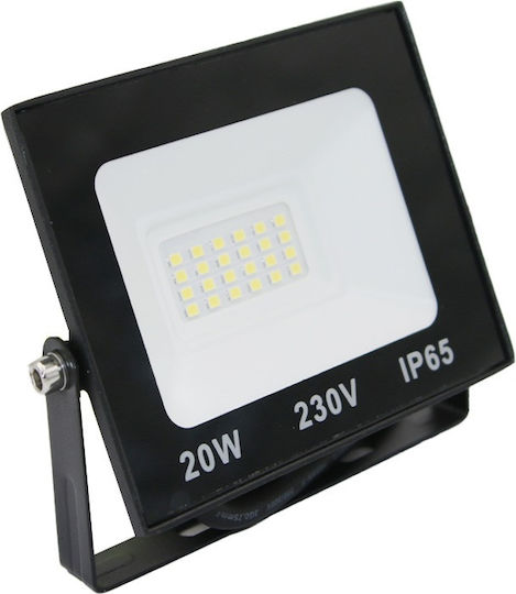 Adeleq Waterproof LED Floodlight 20W Natural White 4000K IP65