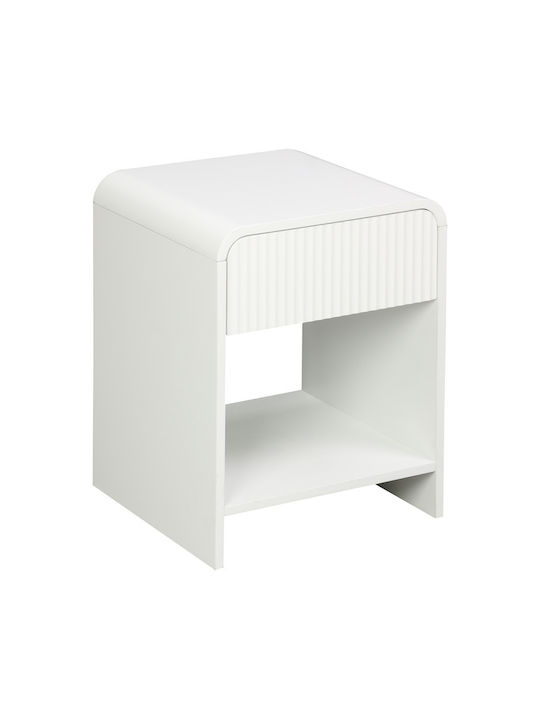 Bedside Table Zeplen Wooden White 40x40x53cm