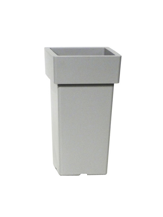 Viomes Linea Pot Plastic Grey - Ash 27x27x50cm.