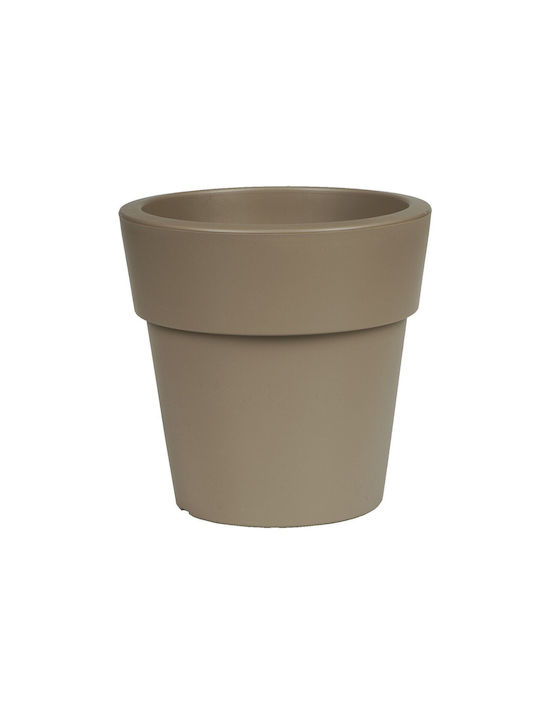 Viomes Linea Pot Plastic Grey Brown (Taupe) 35x35x33cm.