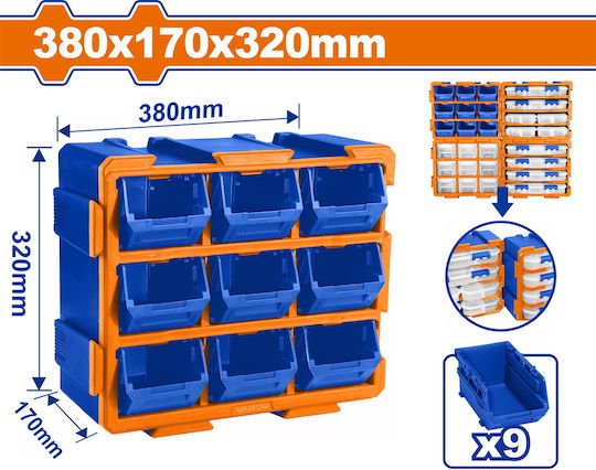 Wadfow Συρταριέρα Εργαλείων Plastic W38xD17xH32cm