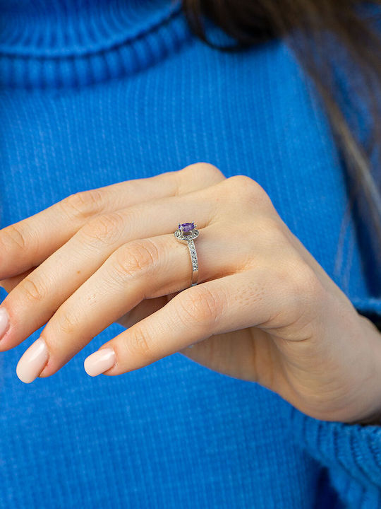 Kiriakos Gofas Damen Ring aus Weißgold 14K
