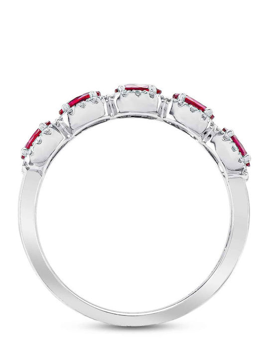 Kiriakos Gofas Ring with Diamond made of White gold 18K