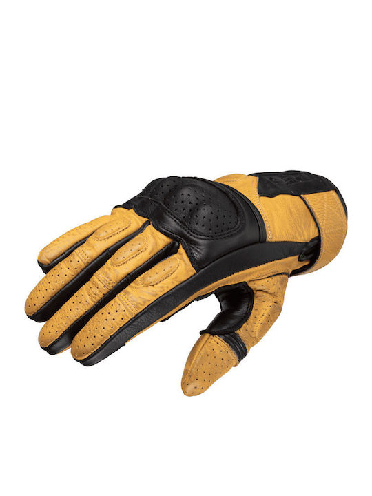 Winter Men's Motorcycle Gloves Leather Brown