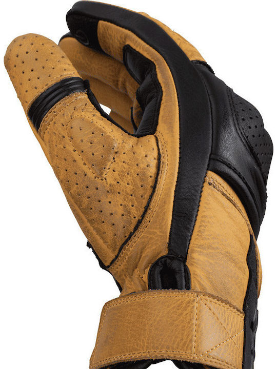 Summer Women's Motorcycle Gloves Leather Brown