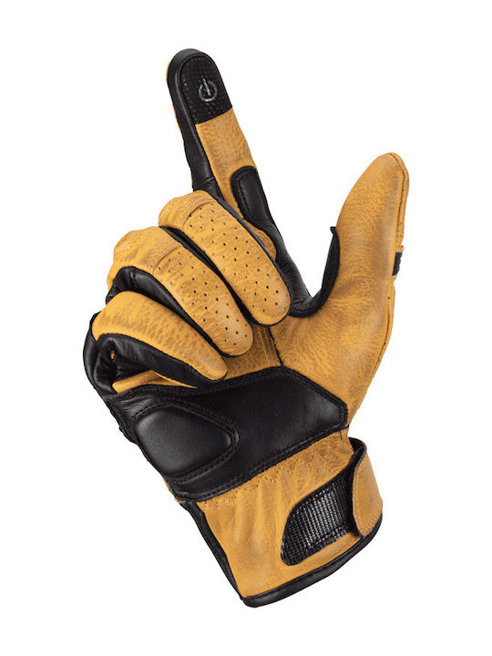 Summer Women's Motorcycle Gloves Leather Brown