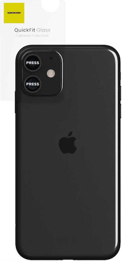 Spacecase Quickfit 2pcs Προστασία Κάμερας Tempered Glass Μαύρο για το iPhone 12, iPhone 12 mini, iPhone 11