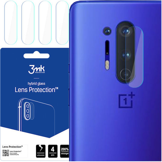 3MK Flexible Glass Film Protector 4Stk Kameraschutz Gehärtetes Glas Transparent für das OnePlus 8 Pro