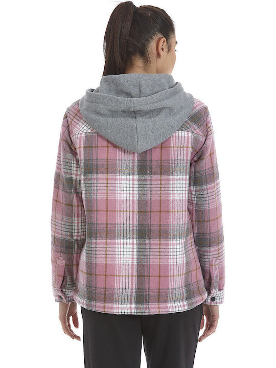 Women's Sweatshirt Jacket Hooded Pink
