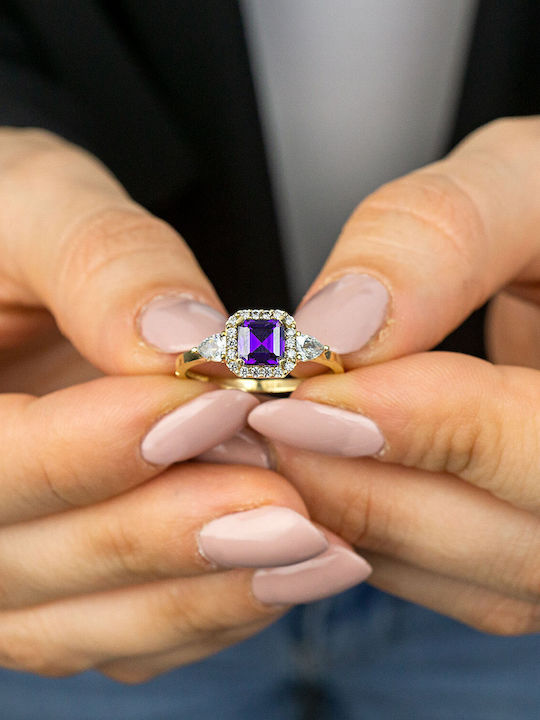Kiriakos Gofas Damen Ring mit Steinen aus Gold 14K