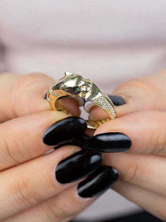 Kiriakos Gofas Ring with Stones made of Gold 14K