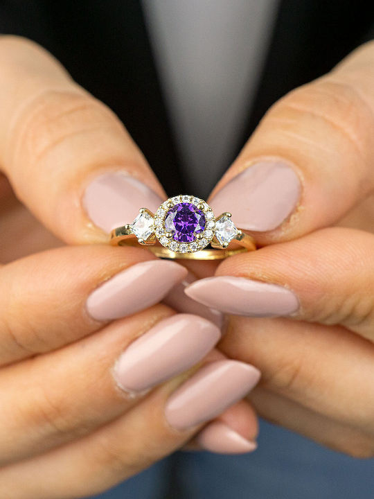 Kiriakos Gofas Damen Ring mit Steinen aus Gold 14K