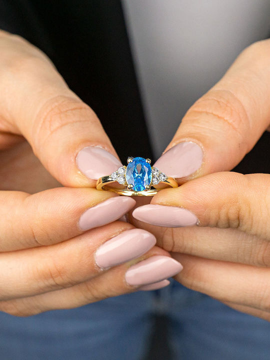 Kiriakos Gofas Damen Ring mit Steinen aus Gold 14K