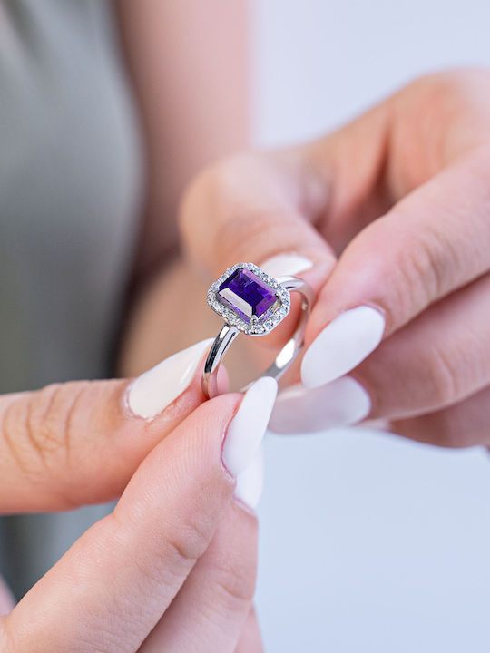 Kiriakos Gofas Damen Ring mit Diamant aus Weißgold 18K