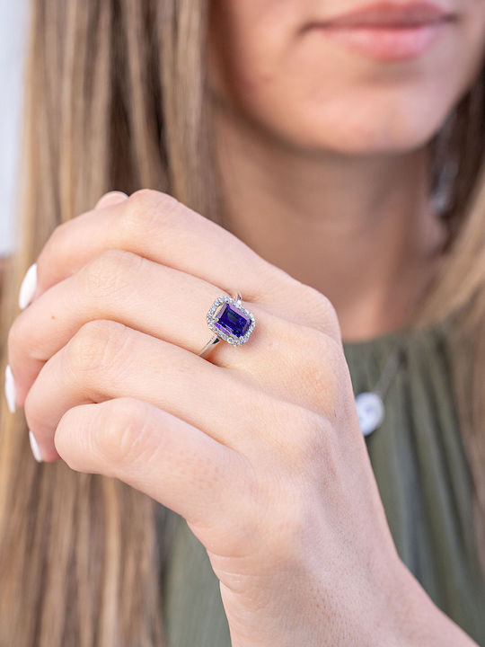 Kiriakos Gofas Damen Ring mit Diamant aus Weißgold 18K