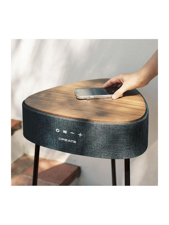 Round Side Table Wooden Wenge 42.2x20x43.9 cm