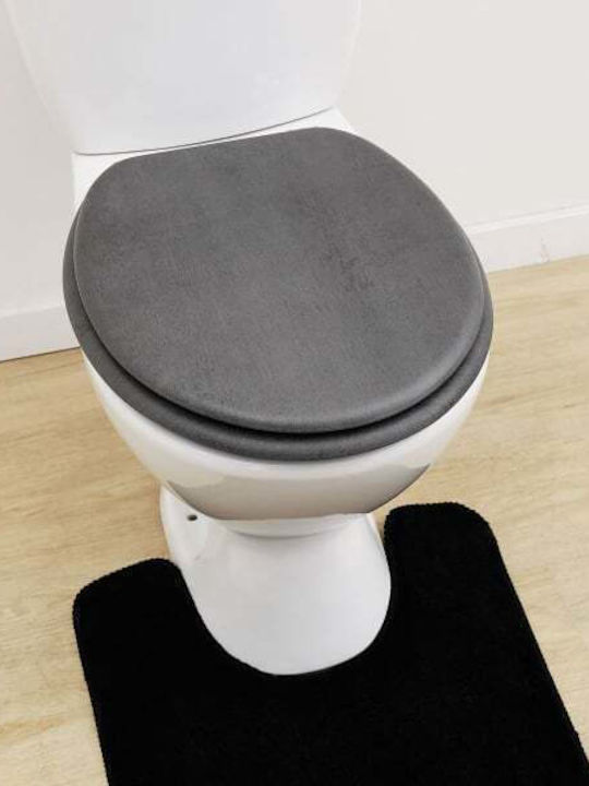 Eurocasa 475 Καπάκι Λεκάνης Soft Close Ξύλινο 45-46x37.5cm Γκρι