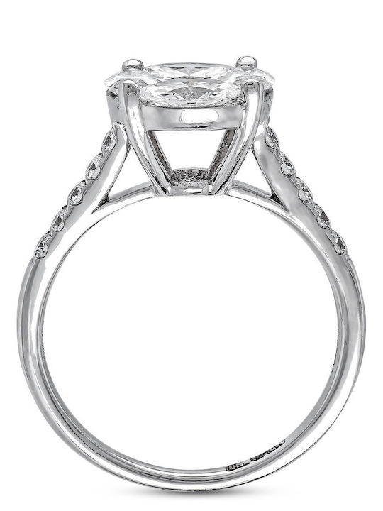 Kiriakos Gofas Single Stone Ring From 18K White Gold Kiriakos Gofas Single Stone Ring From 18K White Gold