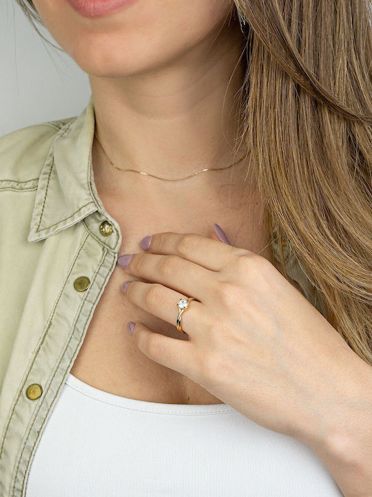 Kiriakos Gofas Single Stone from Gold 14K