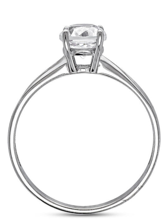 Kiriakos Gofas Single Stone Ring Made of 14K White Gold Kiriakos Gofas Single Stone Ring Made of 14K White Gold