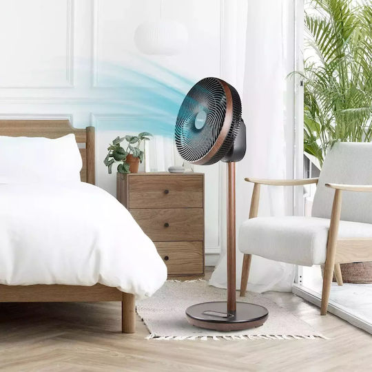Domo Ventilator Pe Piedestal 26W Diametru 33.5cm Cu Telecomandă Bej